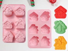 Molde silicona 6 casitas surtidas 